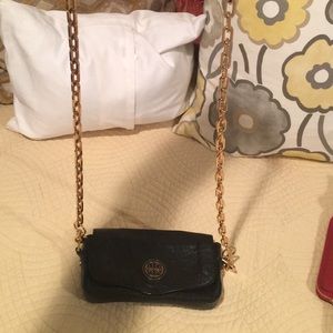 Black leather cross body